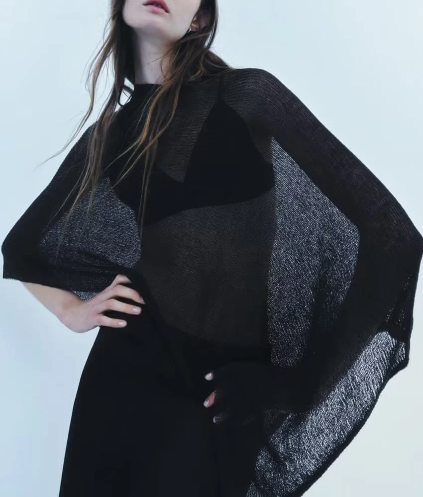 

Весенний новый свободный ленивый асимметричный дизайн, прозрачный капюшон Ne Over-irt, плащ с тонкой иглой, топ из полиэфирного волокна