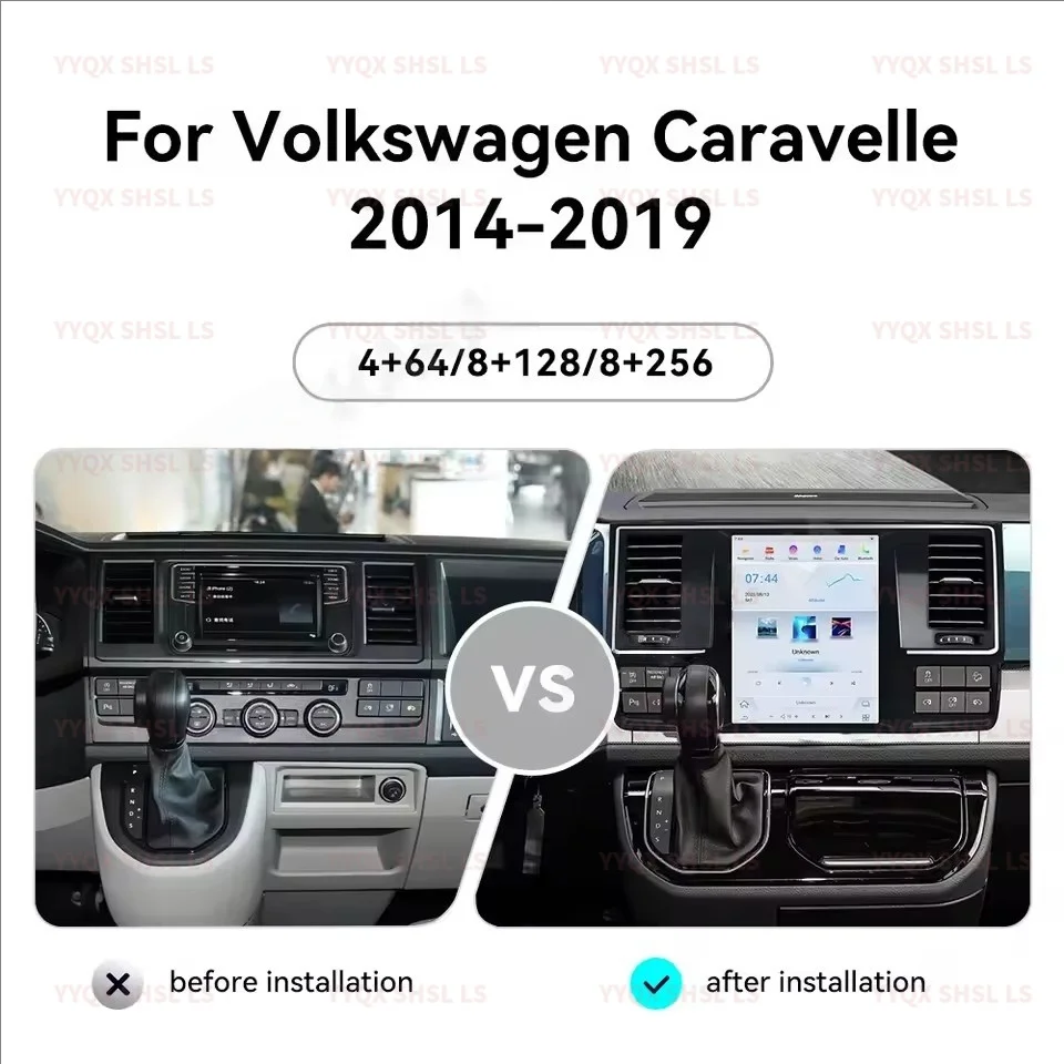 10.4 Inch Android 13 Auto Automotive Multimedia Stereo For VW Caravelle 2014~2019 GPS Navigation Radio Audio AI Voice Head Unit