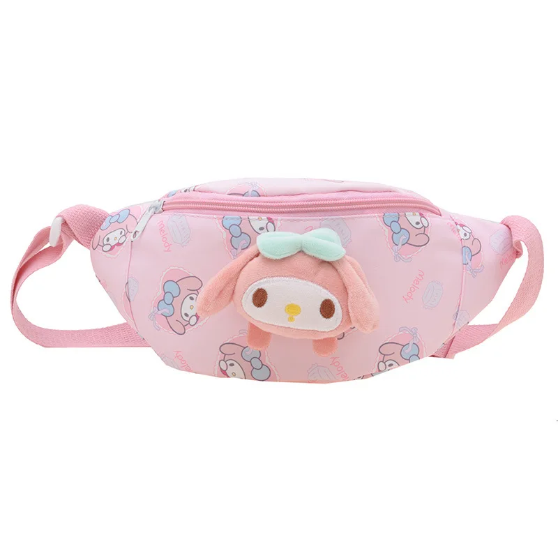 Hello Kitty 2024 Spring New Cartoon Doll Oxford Cloth Children's Bag Cute One-Shoulder Crossbody Pattern Sanrio Waist Bag