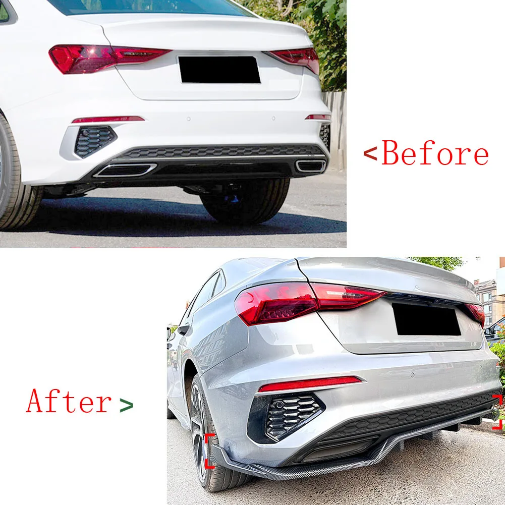 Rear Lip Rear Corner Integrated Diffuser Spoiler For Audi A3 8Y Early Stage Sline 2021-2024 Three Box Version Exterior Guard Kit