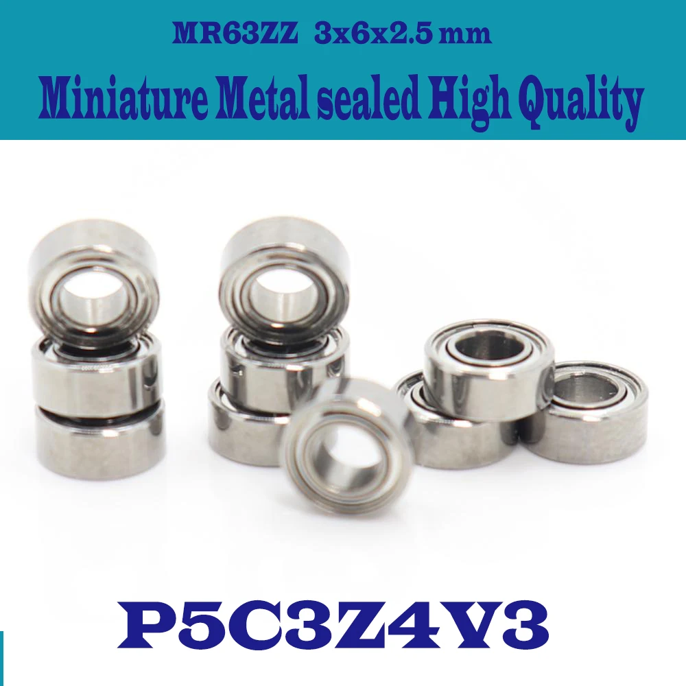 MR63ZZ Bearing ABEC-5 (10PCS) 3*6*2.5 mm Miniature MR63 ZZ Ball Bearings L630ZZ Good Quality