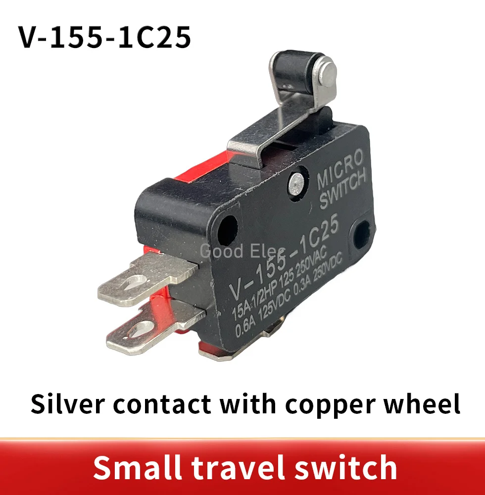 1P/5/10PCS  V-155-1C25 Small travel switch  Limit self-reset micro micro switch Micro travel point switch 3 pin 15A