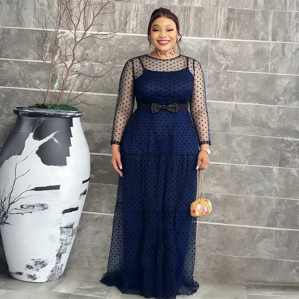 Elegant African Dresses for Women Dashiki Ankara Office Lady Outfits Robe Plus Size Turkey Evening Party Long Dress 2026