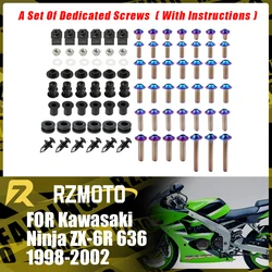 ZX6R Motorcycle Stainless Complete Bodywork Fairing Bolt Kit Screws Clip For KAWASAKI NINJA ZX-6R 636 1998-2002 1999 2000 2001