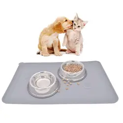 New Cat Dog Food Mat Solid Color Silicone Pet Food Washing Pad Drinking Feeding Bowl Puppy Easy Pet Dogs Mat Mat Drinking P3H6