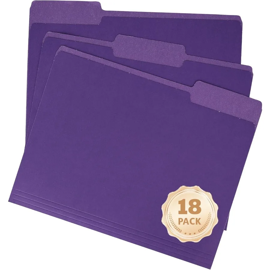 

18 упаковок фиолетовых папок для файлов 8,5x11 Ih1, 3 вырезанных язычка, цветные папки для файлов, размер письма, офисные папки для документов