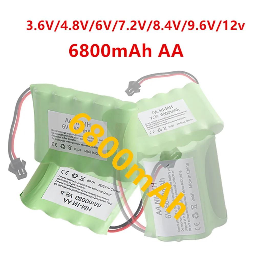 2.4/3.6V/4.8V/6V/7.2V/8.4V/9.6V/12v NIMH 6800mAh AA Battery Pack For Rc toys Cars Tanks Robots Boats Guns
