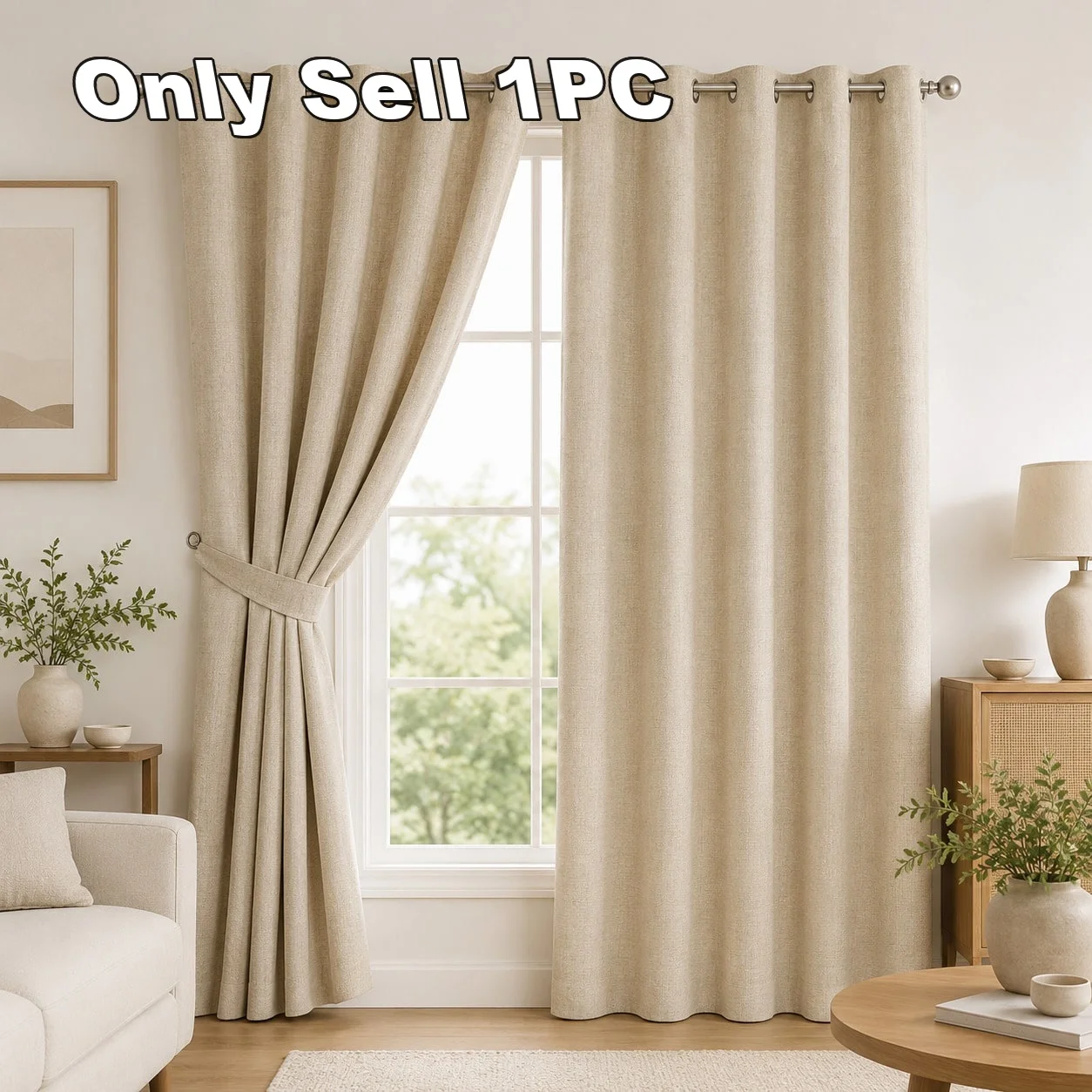 Blackout Thermal Curtains with Inner Lining, Noise Reduction Drapes for Bedroom Balcony Window, Thickened Privacy Shades