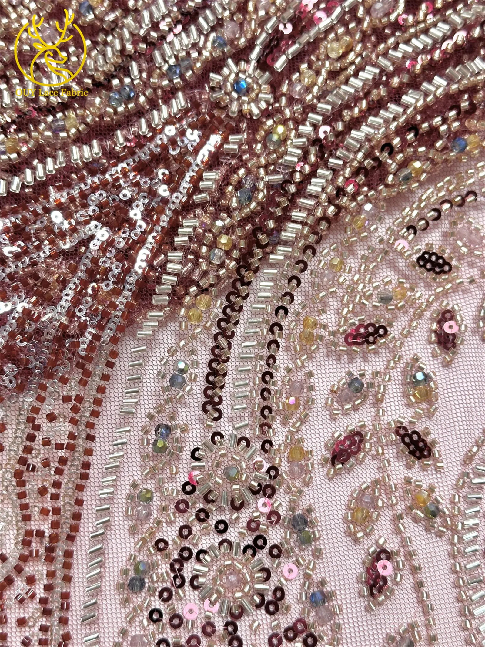 Damen Party- und Hochzeitskleider Afrikanischer Bräutigam Perlenverzierter Spitzenstoff 2026 Hochwertige Französische Nigerianische Pailletten Tüllspitze Stoffe – Detail 16