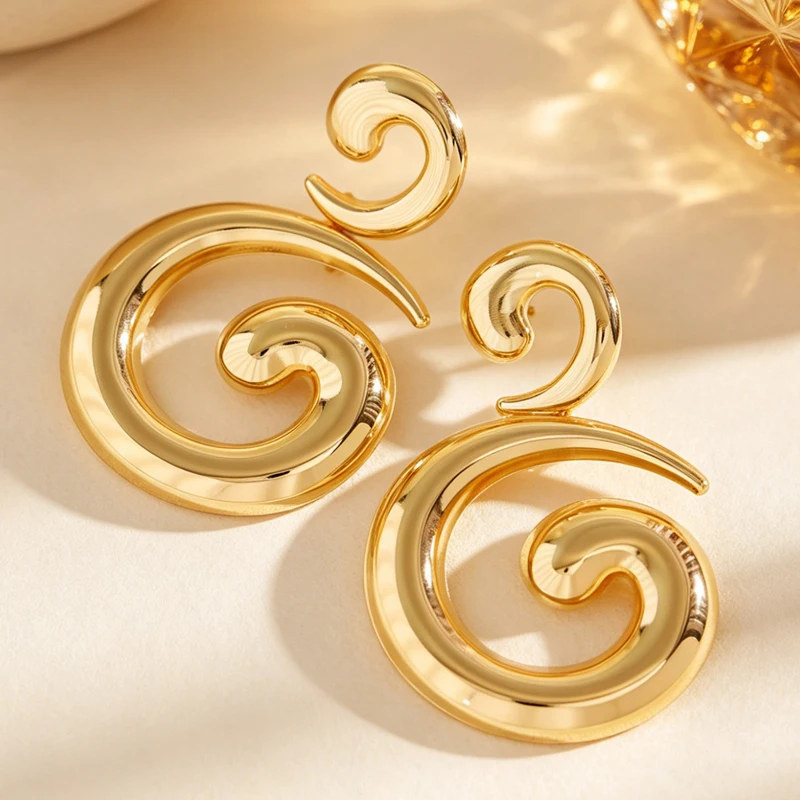 Women's Exaggerated Spiral Drop Earrings