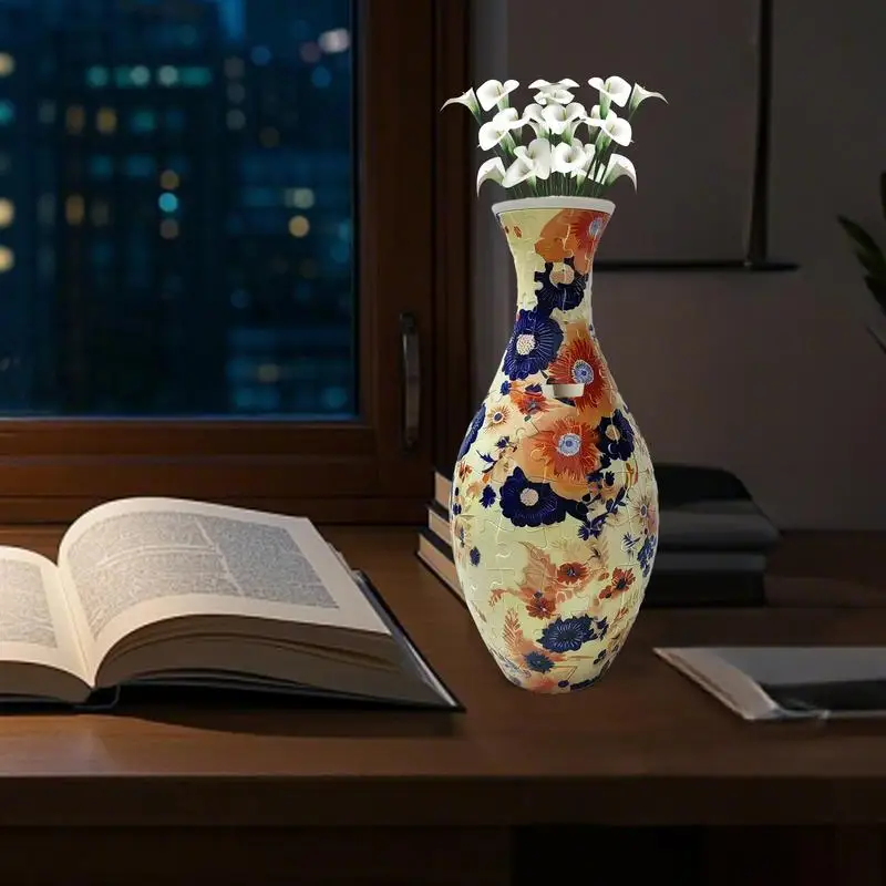 Vase Puzzle 3D Jigsaw Puzzle Vase Aesthetic Desktop Jigsaw Crafts Home Decor For Study Room Living Room Bedroom Kitchen Table
