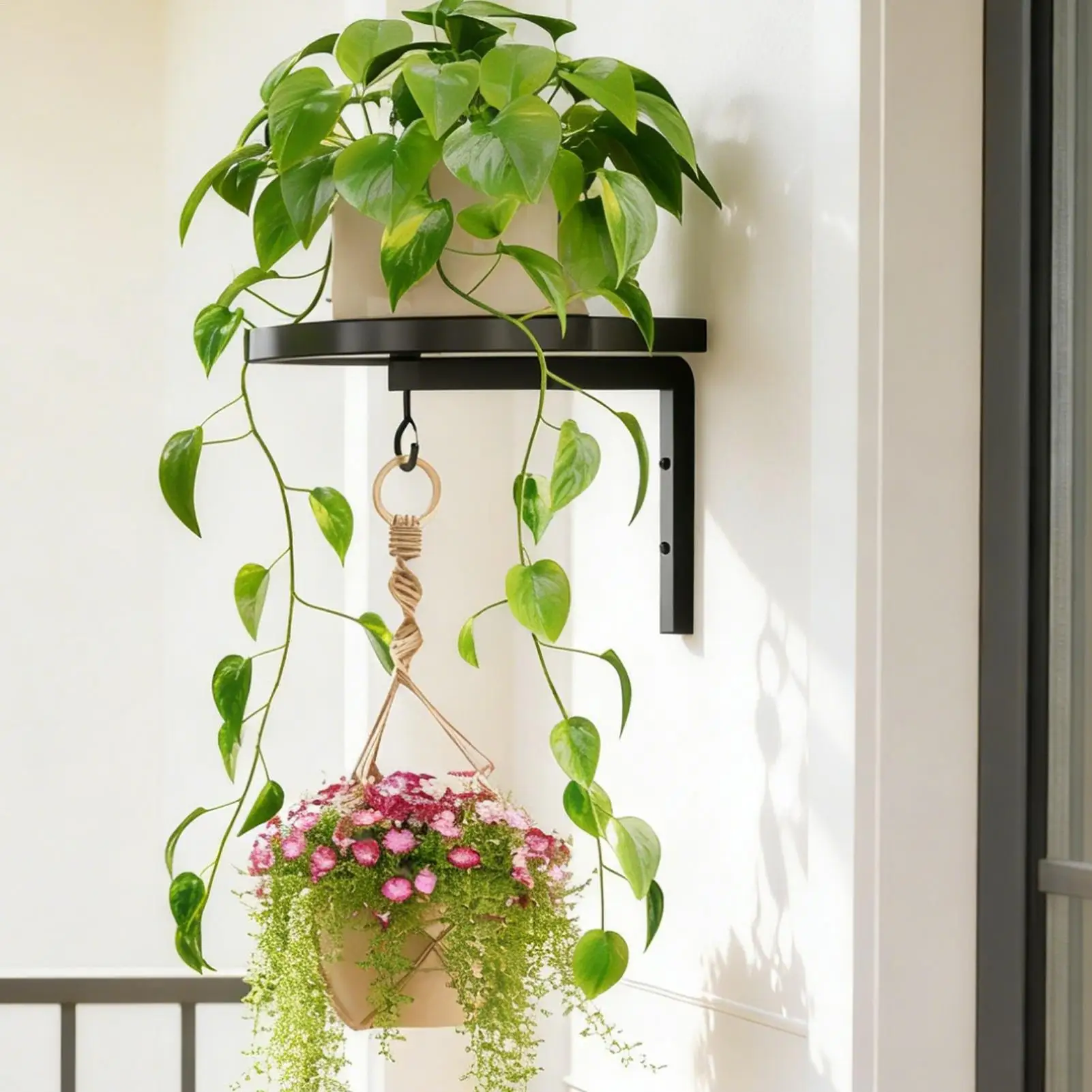 

Настенный держатель для растений, декоративная металлическая подставка для цветов, подвесной держатель для растений для дома, улицы, кухни, углов, подоконников