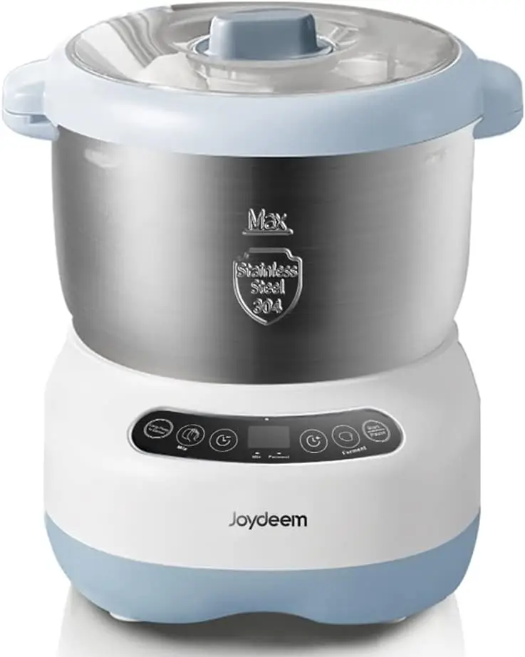 Electric Dough Maker with Ferment Function, Microcomputer Timing, Face-up Touch Panel, 6.6Qt, 304 Stainless Steel