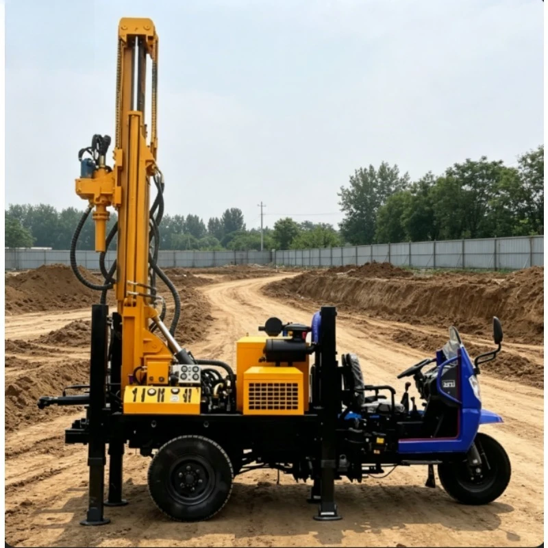 Cheap Borehole Drilling Machine 200m Low Price Air Pneumatic Drilling Tricycle Mounted Water Well Drilling Rig