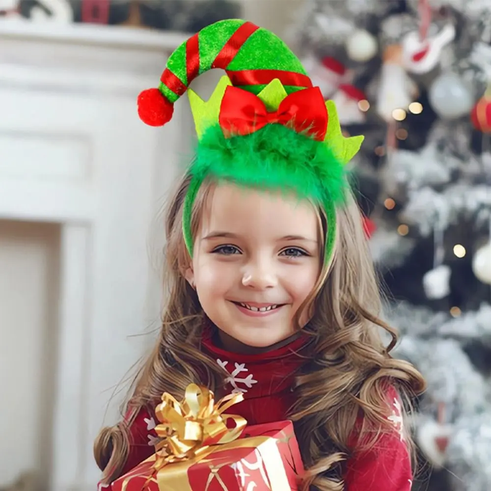 

Cartoon Christmas Headbands Wear-resistant Christmas Tree Elk Antler Headdress Non-slip Reindeer Christmas Hair Hoop