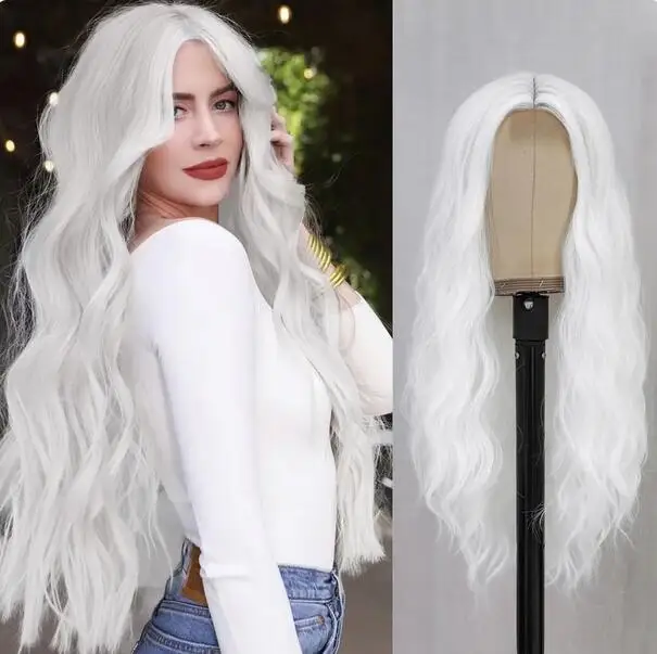 

White synthetic wig for women