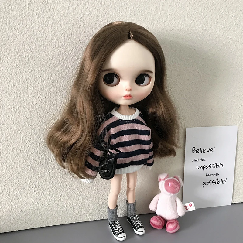 New Arrival Blyth Clothes Fashion Striped Sweater for Blythe Doll Outfit 30cm 1/6 Bjd Azone Licca Pullip Dolls Accessories