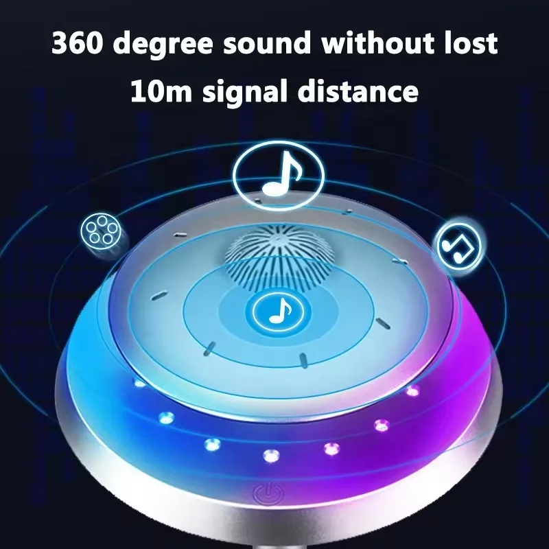 Magnetic Levitation Bluetooth Speaker Novelty Lamp with Colorful LED Lights, Futuristic Decorative Lamp Lamp for Unique Gifts