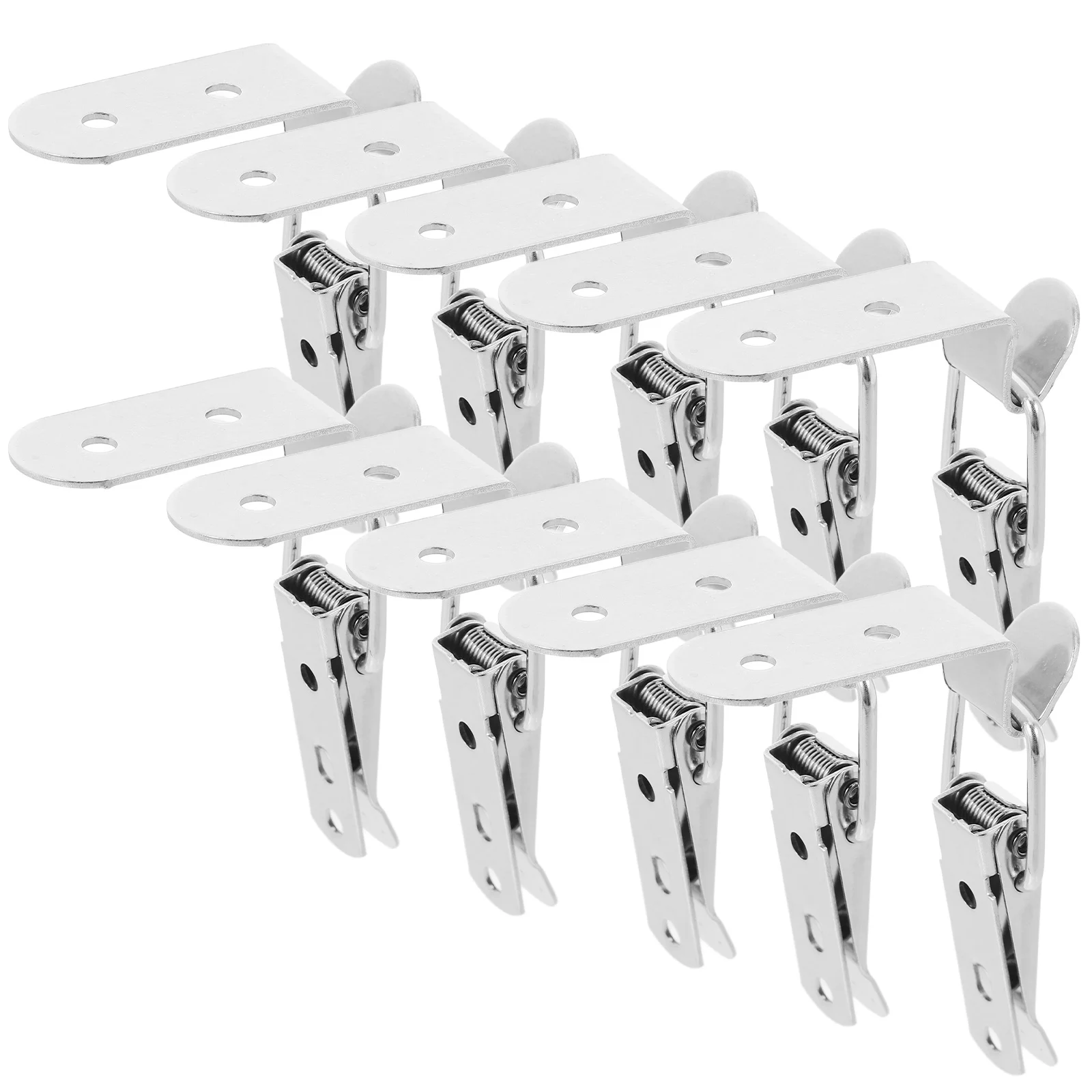 

10Pcs Spring Loaded Toggle Latch Flat Hook Locks Stainless Steel Box Latch Tool Box Cabinet Door Wood Chest Hardware Clamp