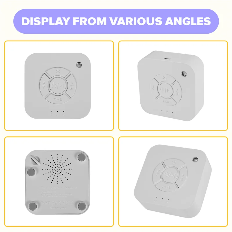 CYGJ-Máquina de ruido blanca, máquina de sonido para dormir, 15 sonidos relajantes sin bucle para dormir y relajación para bebés, adultos, oficina y hogar