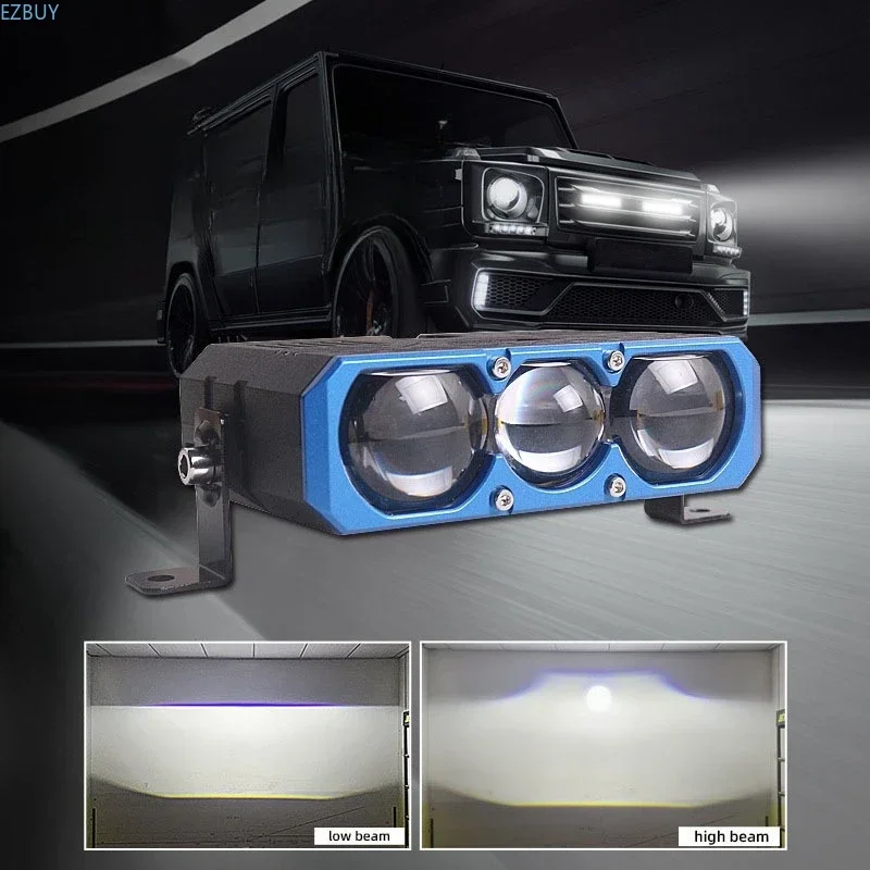 High Power Laser Direct Grid Light Automobile Motorcycle LED Far and Near Light Auxiliary Spotlight