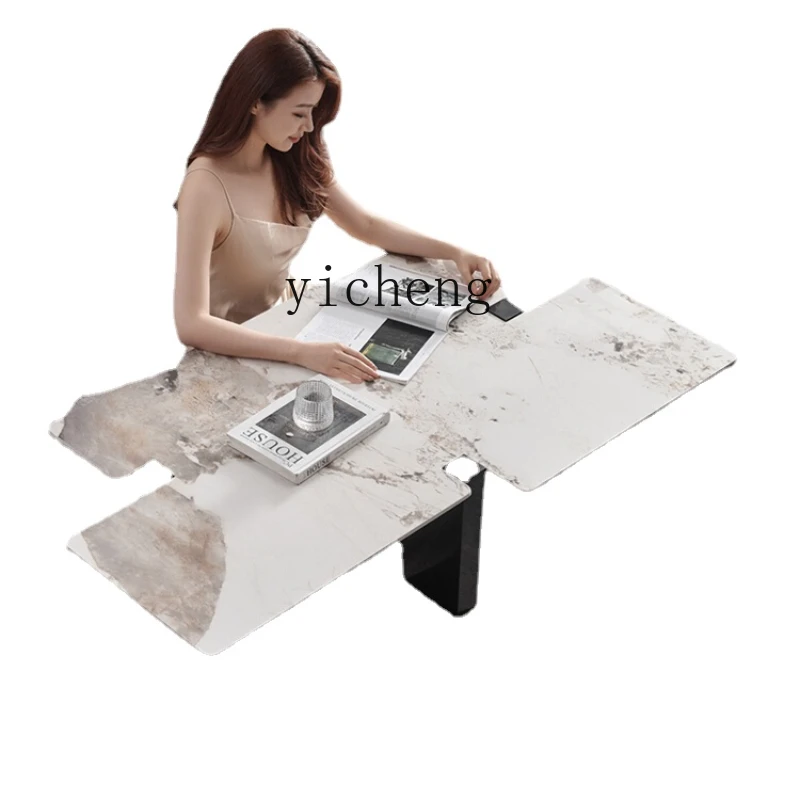 

XL Stone Plate Coffee Table Small Apartment Light Luxury Modern Marble Advanced Artistic Sense Shaped Coffee Table