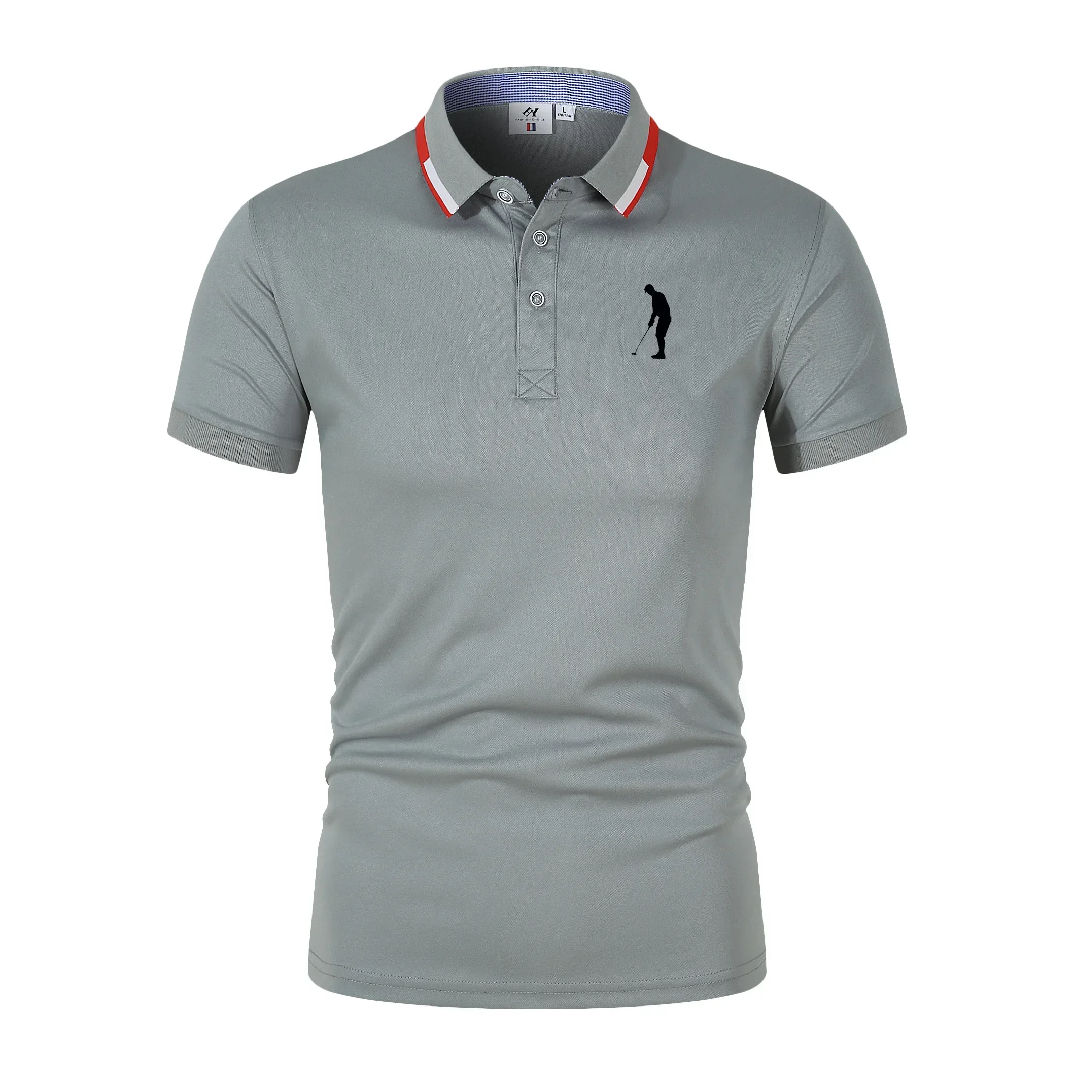 Camisa polo masculina de golfe, pulôveres de botão, tops masculinos, camiseta de lazer, manga curta com lapela, secagem rápida, verão, novo, 2022