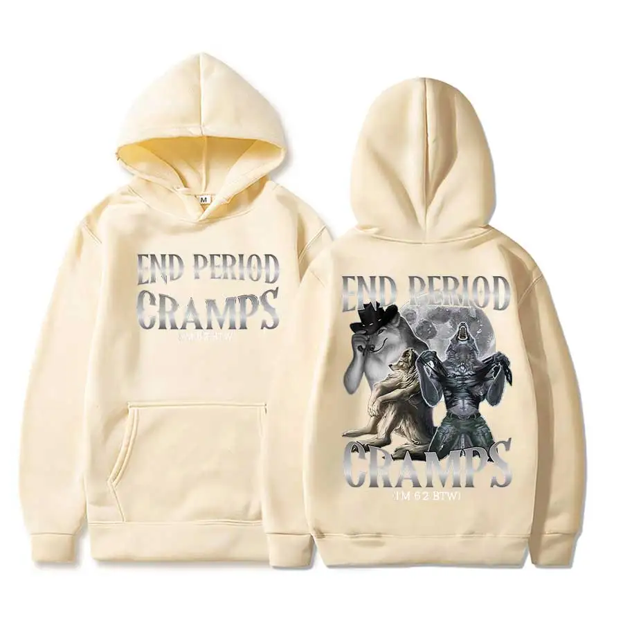 تشنجات فترة النهاية (I'm 6'2 BTW) مضحك ألفا وولف كرينج ميمي هوديي الرجال النساء البلوز لينة عادية البلوز تحذير القمم P539 #3