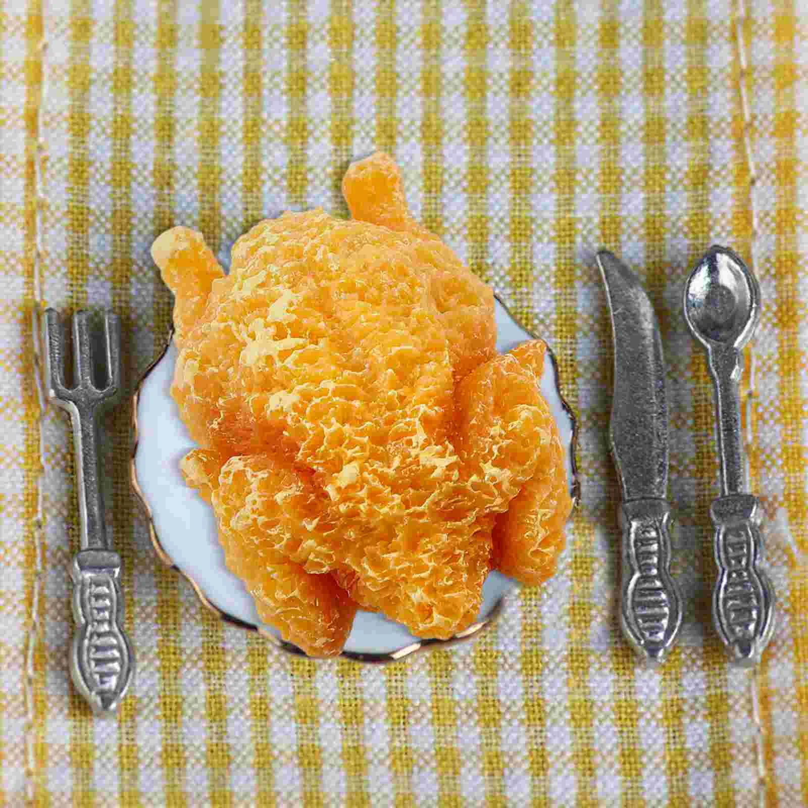 10 Pcs Fried Chicken Ornaments Realistic Fast Food Kitchen Pretend Play Toys Wings