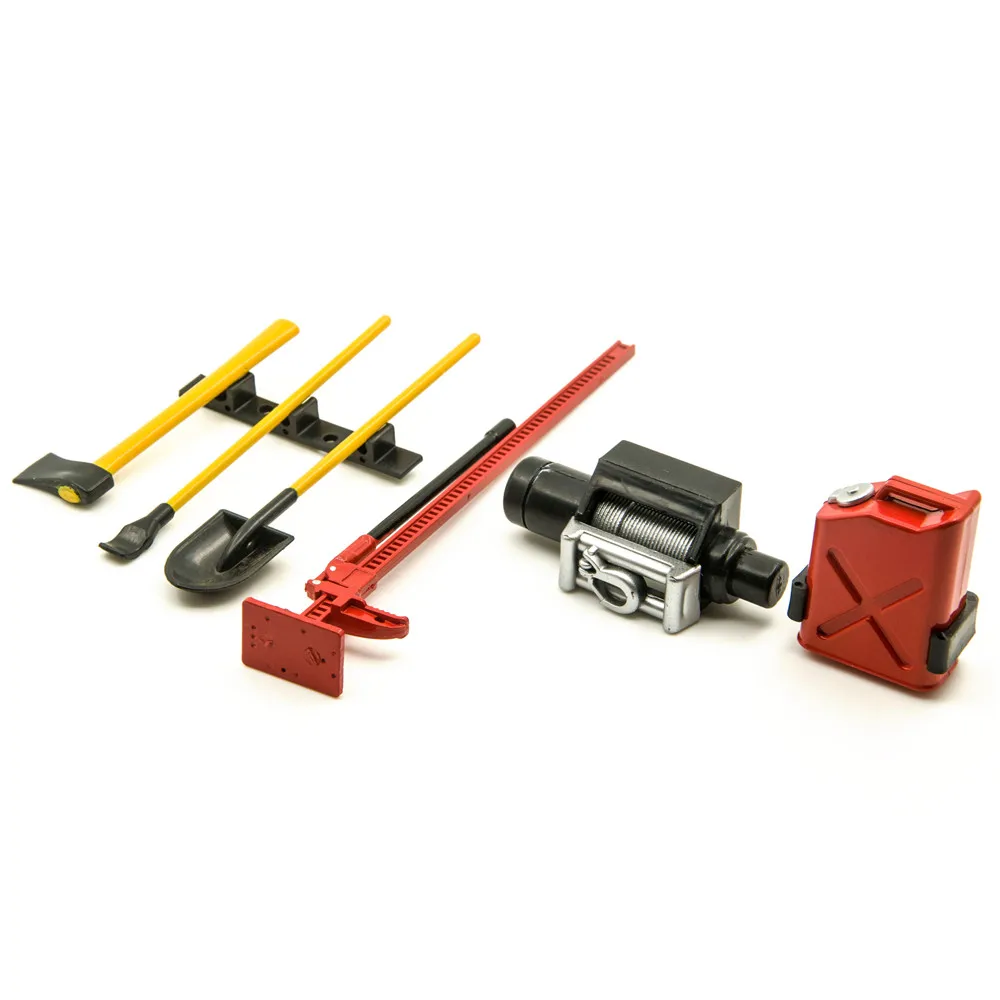 YEAHRUN Plastique Simulé Mini Outils pour Axial SCX10 Wraith TRX-4 1/10 Télécommande Modèle RC Voiture Décoration Pièces