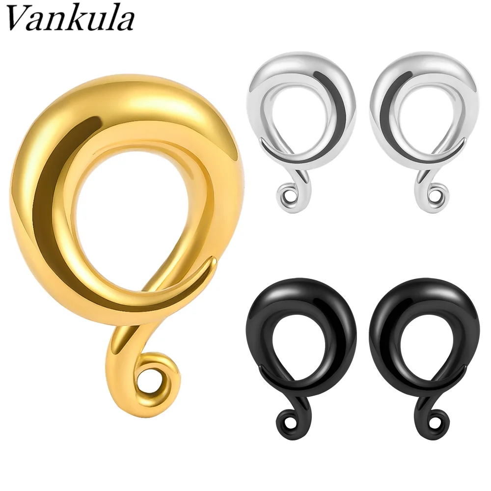 Vankula Wholesale 10pcs New Arrival Stainless Steel Twist Hooks PVD Plating Ear Hanger Weights