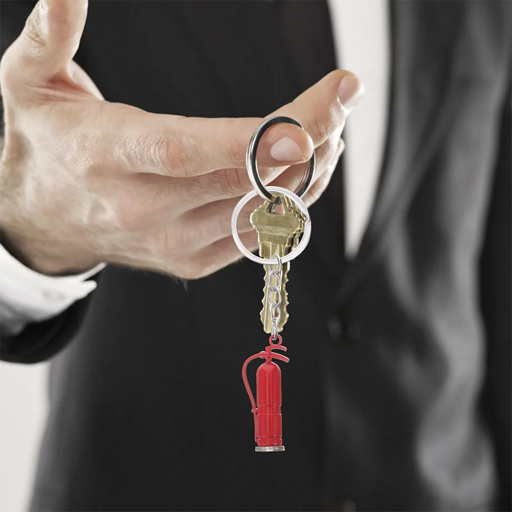 

4Pcs Extinguisher Keychain Firefighter Pendant Small Lightweight Decorative Bag Hanging Charm Keyring for Keys Backpack Purse