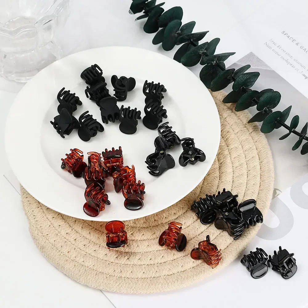 10/40 Stück Mini Schwarze Haarklammern für Frauen und Mädchen Kleine Plastik-Haarspangen Haarklammern Pferdeschwanzhalter Kinder-Kopfbedeckung Haaraccessoires – Detail 11