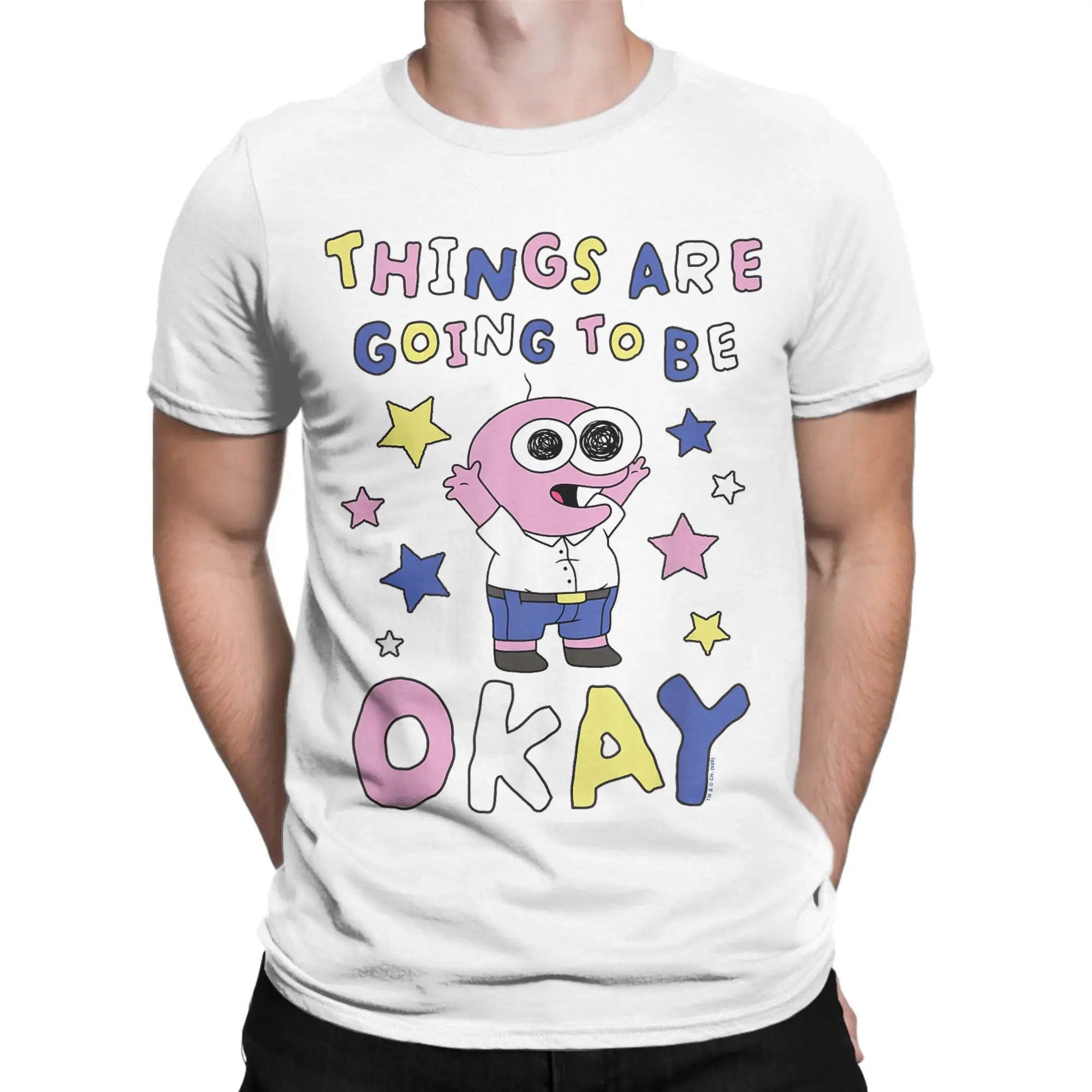 Smiling Friends PIM Cartoon Men T Shirt Funny POP Funny Tee Shirt Short Sleeve Crew Neck T-Shirt Pure Cotton Plus Size Clothing