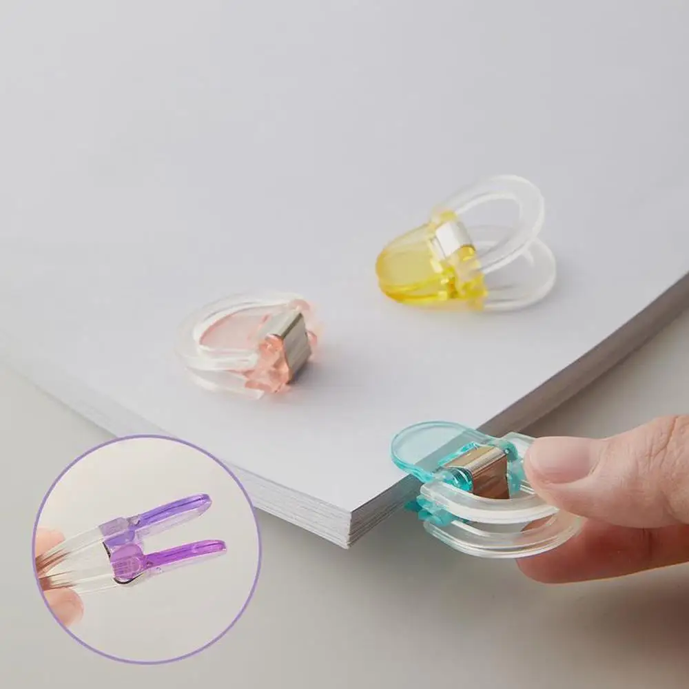 4Pcs/set Transparent Jelly Folder Student Paper Clip Candy Color File Documents Binder Clips Notebook Bookmarks Index Magazine