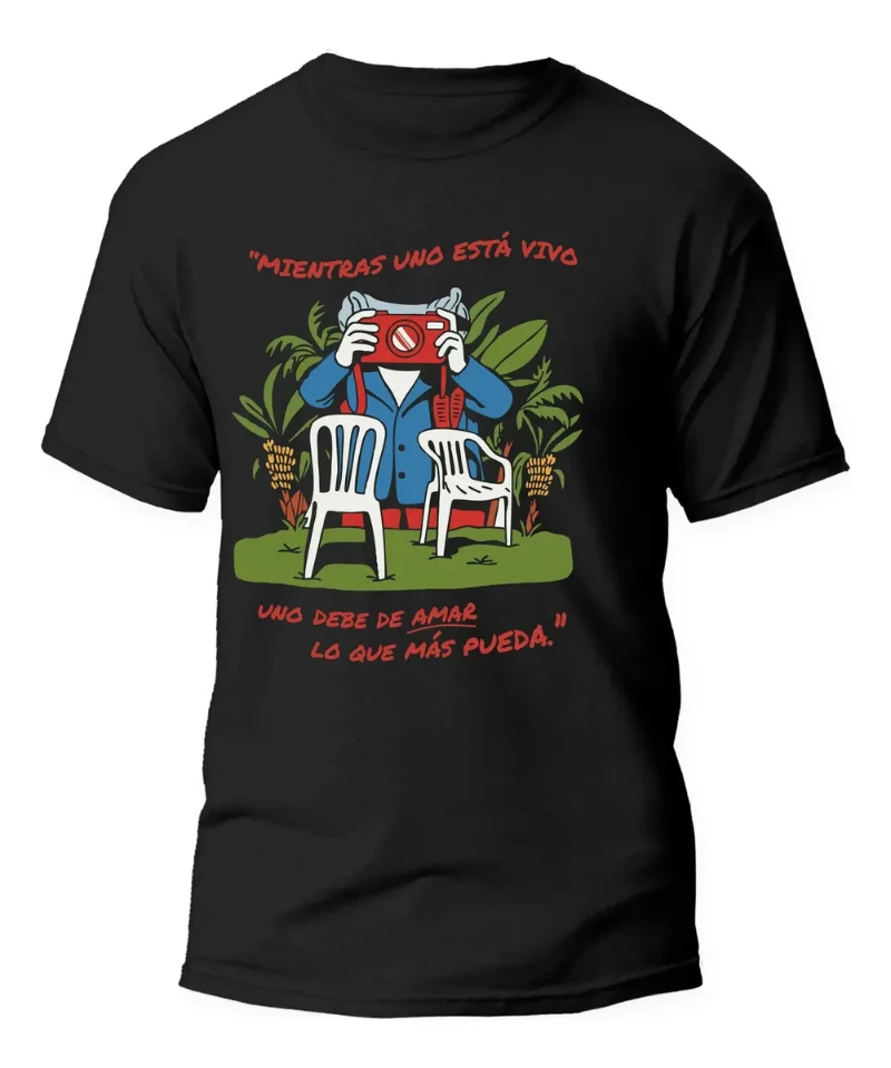 Men's Travel Photographer Cartoon Graphic Vintage Washed T-Shirt, Oversized Cotton Streetwear Tee