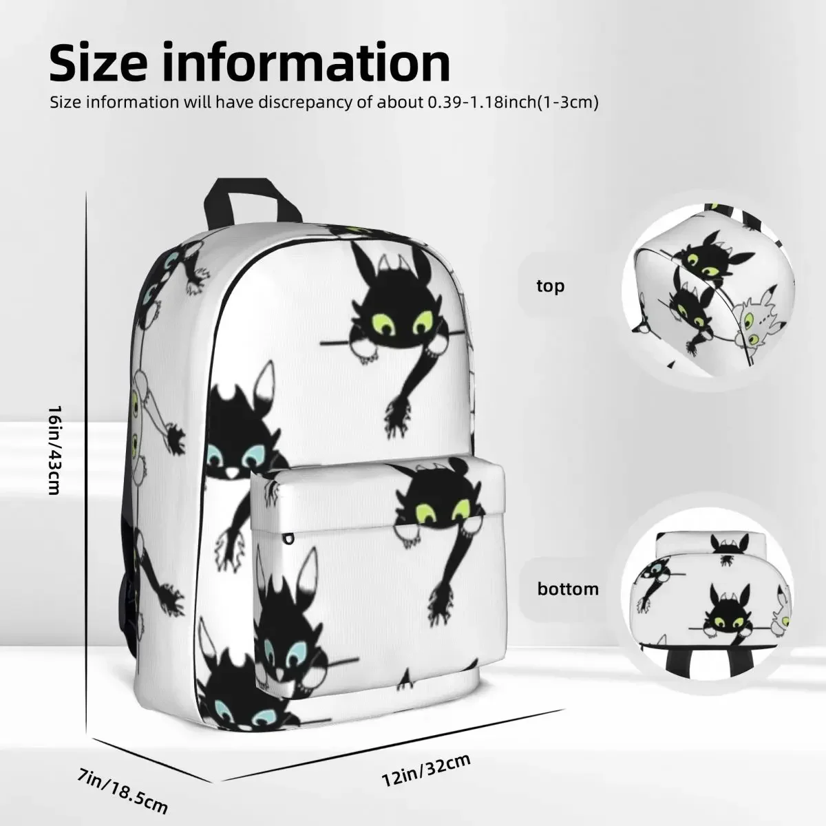 Toothless Babies Woman Backpacks Boys Girls Bookbag Waterproof Children School Bags Portability Travel Rucksack Shoulder Bag