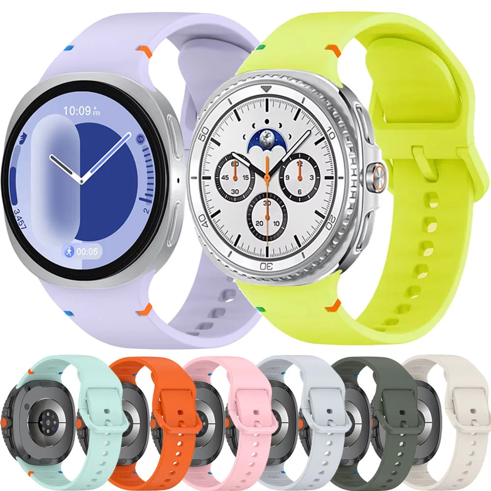 

Official Silicone Watchbanb For Samsung Galaxy Watch 8 40mm 44mm 1:1 Sports Bracelet Wristband Galaxy Watch 8 Classic 46mm Belt
