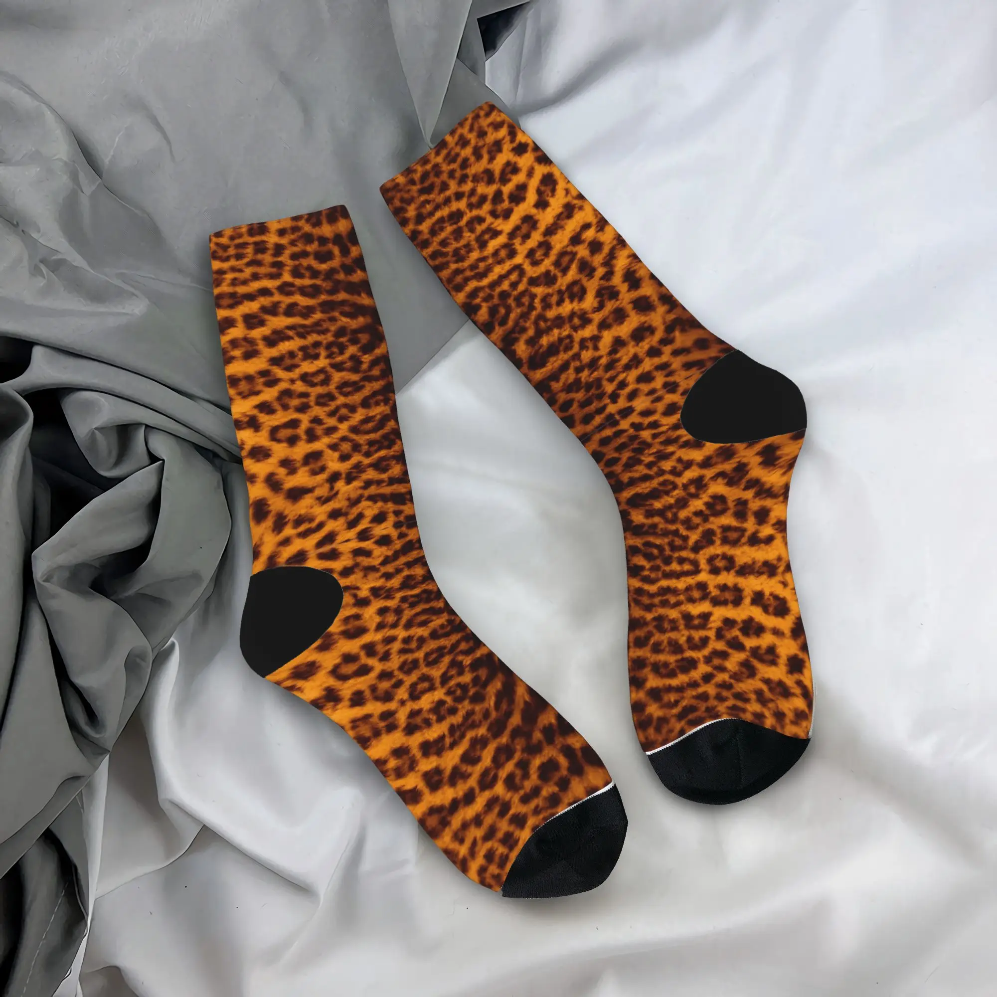 Beautiful Faux Leopard Skin Stockings Women Men  Socks Soft Gothic Socks Autumn Running Sports Anti Skid Graphic Socks Gift
