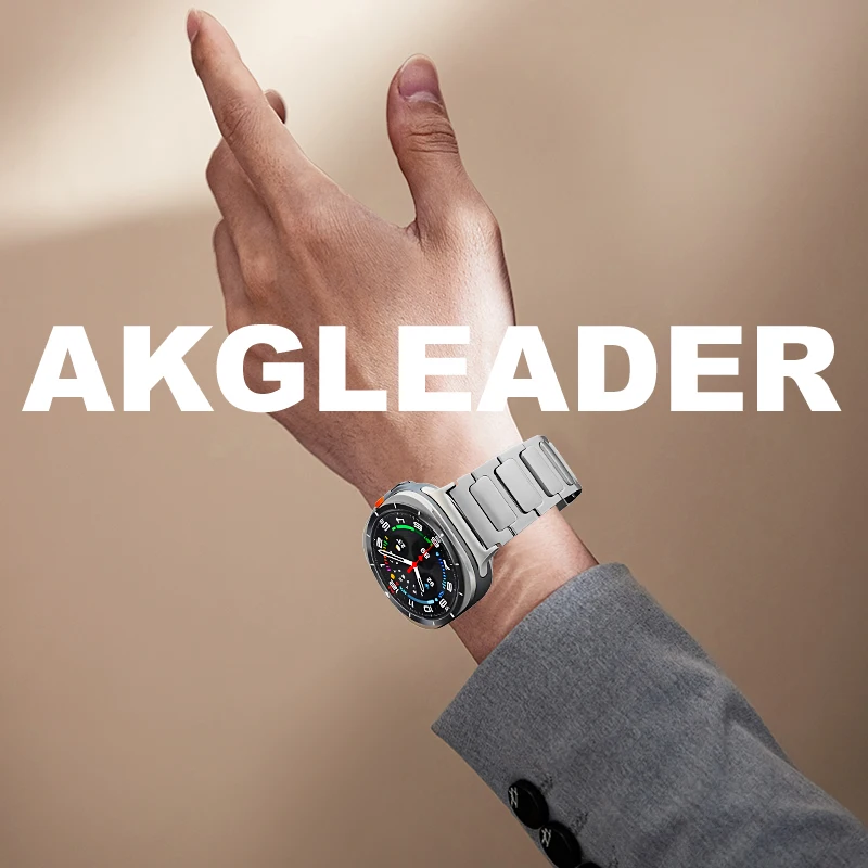 AKGLEADER quick disassemble Titanium Strap for Samsung Galaxy Watch 7 Bracelet One Click Attachment butterfly 7 Ultra 47mm Band