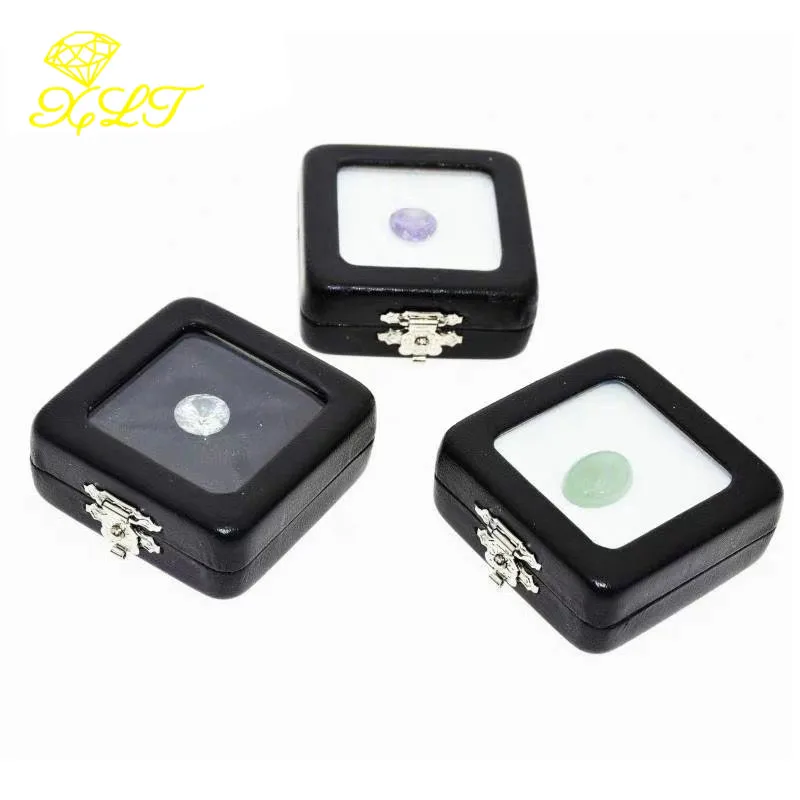 Wholesales Black PU Leatherette Bare Stone Box Gem Rhinestone Jewelry Box And Packaging For Wedding Storage Naked Box