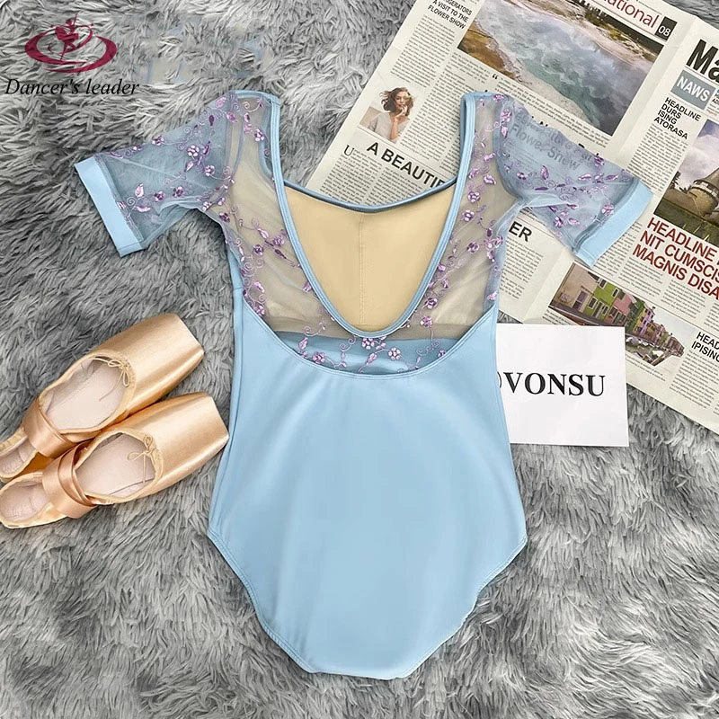 Ballet Costume Leotard for Mesh Stitching Hand Embroidery Embroidery Gymnastics Leotard Performance Adult Aerial Yoga Costume