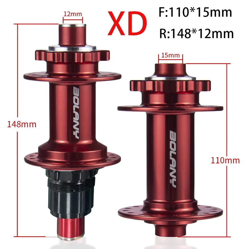 Bolany BOOST 148mm MTB Hub 32H Disc Brake Thru Axle 15x110mm Aluminum Alloy 4 Sealed Bearing