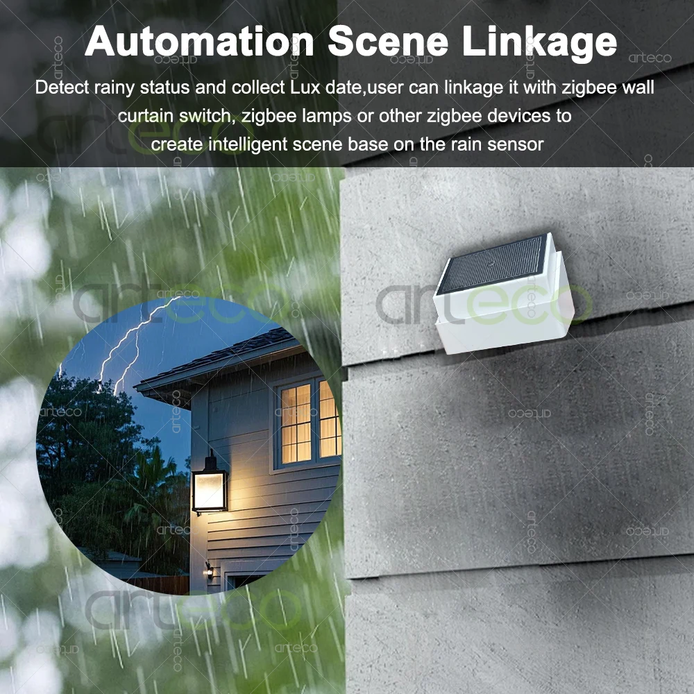 2 In 1 Zigbee Rain Detection Sensor With Light Detector Raindrop Sensor Works With Tuya Smart Life Home Assistant Zigbee2MQTT