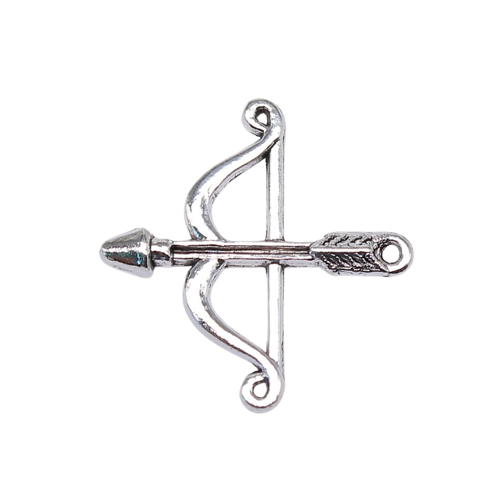 WYSIWYG 20pcs 26x25mm Zinc Alloy Bow And Arrow Charm Antique Silver Color Pendant Jewelry Diy Pendants For Necklace Bracelets