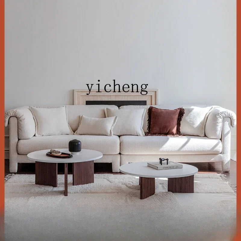 1 Retro Straight-Row Sofa Fabric Living Room Three-Seat Module Combination Sofa