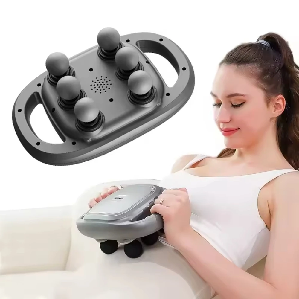 

upgrade 6 head fascial gun massager deep tissue fascia gun, muscle percussion massage vibrate body massage machine