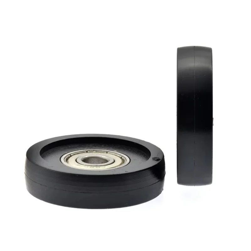 6Pcs 8x44x11mm rubber coated 608 bearing pulley TPU hard rubber polyurethane coated roller guide roller silent conveyor belt view 5