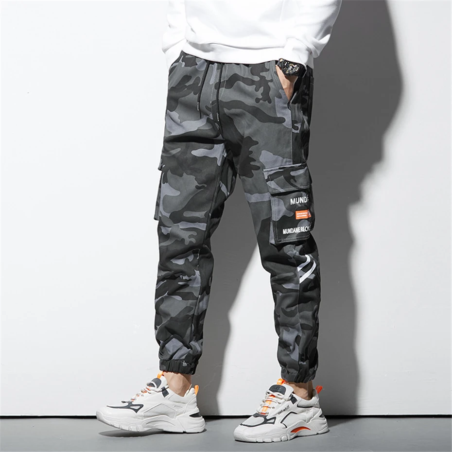 Streetwear Camouflage Pants Men 8XL Plus Size Camo Cargo Pants Male Stretch Waist Jogger Pants Big Size 8XL