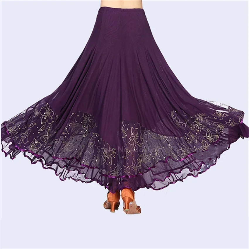 Spanish Flamenco Women Modern Long Skirt Big Wing Ruffle Stage Performance Girl Cotton Belly Dance Dress Female Gypsy Clothing